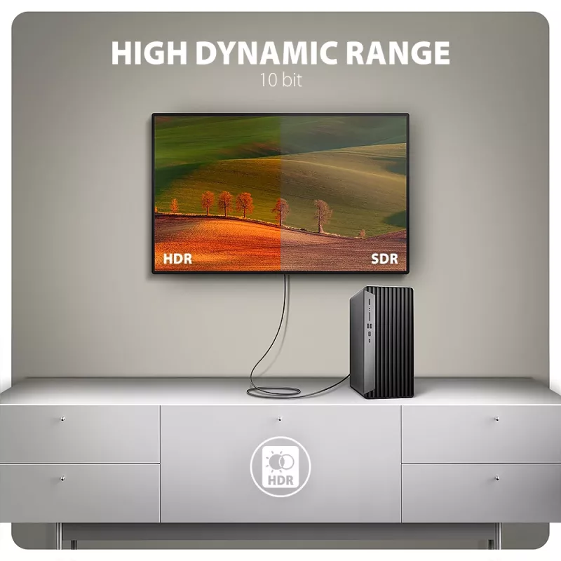 Axagon RVD-HI20C2 DisplayPort -> HDMI 2.0b kábel 1,8 m, 4K/60Hz