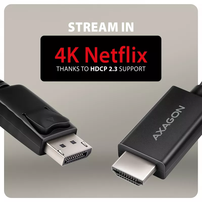 Axagon RVD-HI20C2 DisplayPort -> HDMI 2.0b kábel 1,8 m, 4K/60Hz