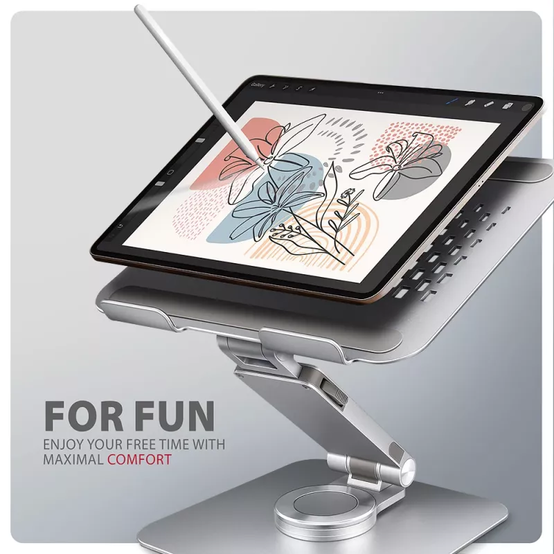 Axagon STND-LR hliníkový stojan s 360° otáčaním pre notebooky 10 inch–17,3 inch. Nastaviteľná výška a sklon.