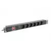 PDU Lanberg PDU-06F-0200-BK 6 AC výstupov 1U čierna