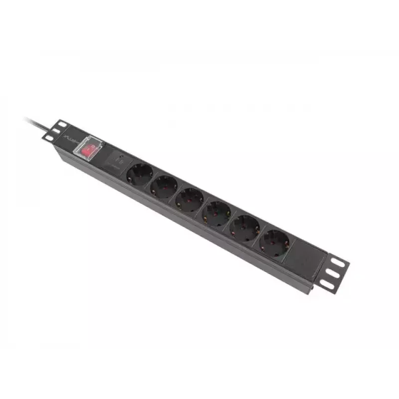 PDU Lanberg PDU-06F-0200-BK 6 AC výstupov 1U čierna