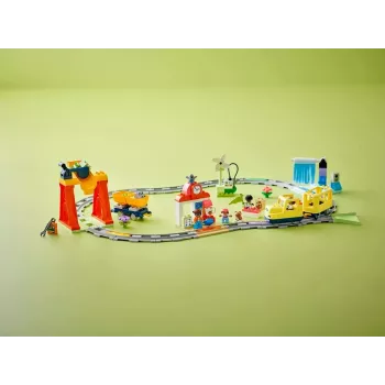 Vláčiková súprava LEGO DUPLO 10428 Veľký interaktívny komunitný vlak — veľká interaktívna železnica pre malé deti