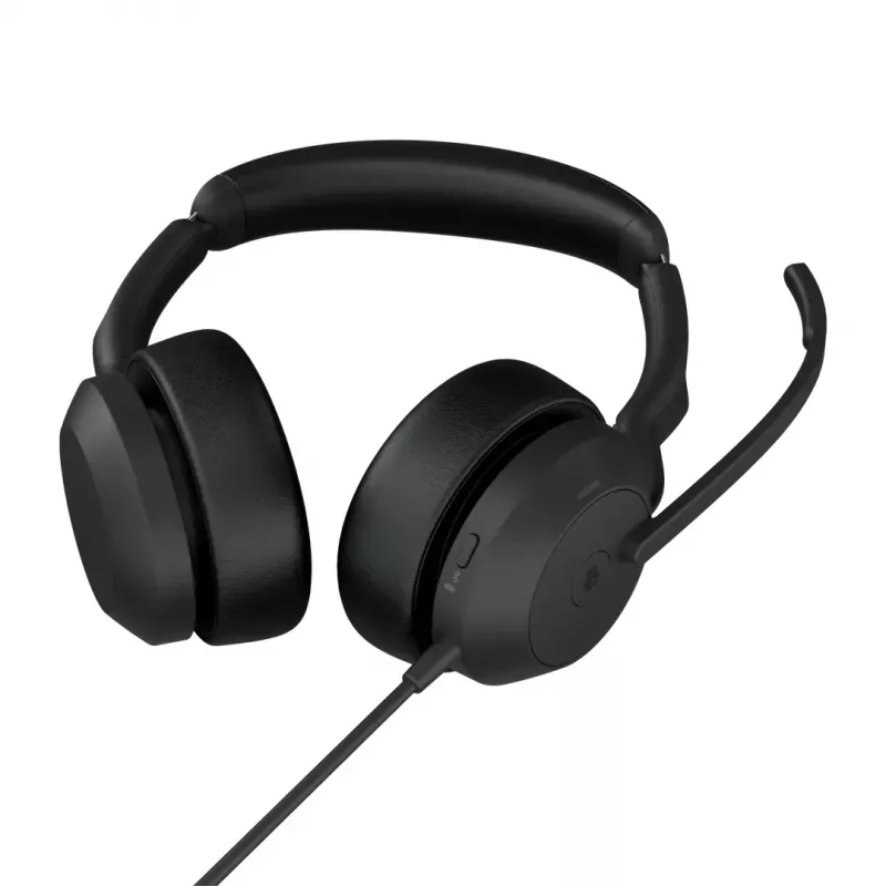 Jabra Evolve2 50 Headset káblový s hlavovým mostom kancelária/call centrum USB Type-C / USB Type-A Bluetooth čierny