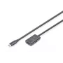 DIGITUS aktívny predlžovací USB-C kábel – 5G USB 3.2 Gen1 USB-C – USB-C (M/F) – 5 m