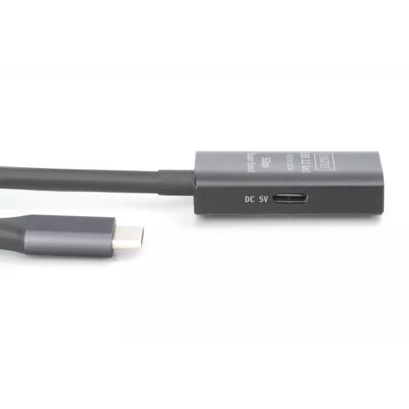 DIGITUS aktívny predlžovací USB-C kábel – 5G USB 3.2 Gen1 USB-C – USB-C (M/F) – 5 m