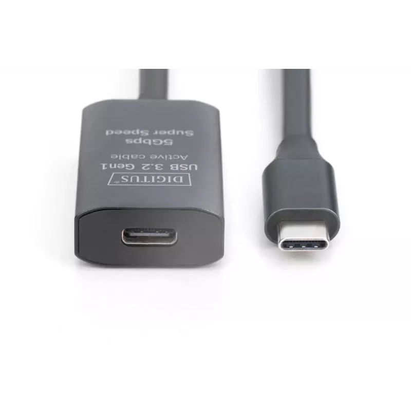 DIGITUS aktívny predlžovací USB-C kábel - 5G USB 3.2 Gen1 USB-C - USB-C (M/F) - 10 m