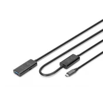 DIGITUS aktívny predlžovací USB-C kábel – 5G USB 3.2 Gen1 USB-C – USB-A (M/F) – 10 m