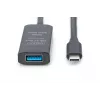 DIGITUS aktívny predlžovací USB-C kábel – 5G USB 3.2 Gen1 USB-C – USB-A (M/F) – 10 m