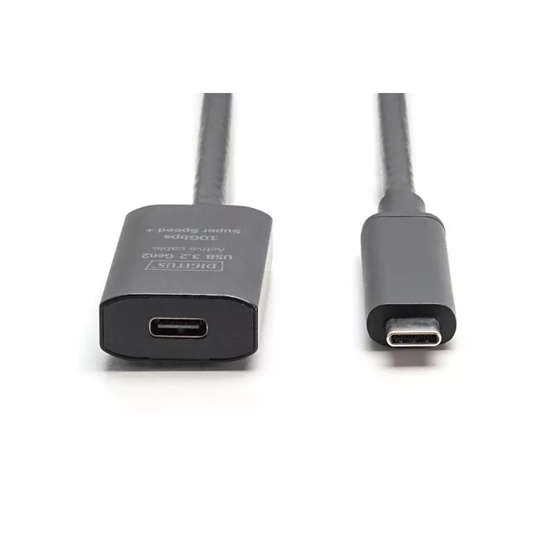DIGITUS aktívny predlžovací USB-C kábel – 10G USB 3.2 Gen2 USB-C – USB-C (M/F) – 5 m