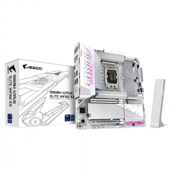 Základná doska GIGABYTE B860M AORUS ELITE WF6E ICE, Intel Core Ultra, LGA 1851, Micro ATX
