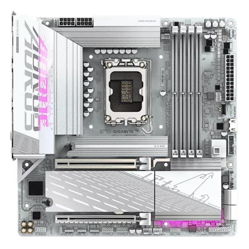Základná doska GIGABYTE B860M AORUS ELITE WF6E ICE, Intel Core Ultra, LGA 1851, Micro ATX