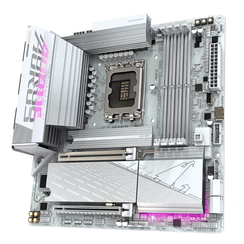 Základná doska GIGABYTE B860M AORUS ELITE WF6E ICE, Intel Core Ultra, LGA 1851, Micro ATX
