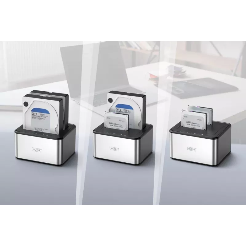 DIGITUS SATA dokovacia stanica USB 3.0 – 2-port 2,5 inch/3,5 inch SSD/HDD funkcia klonovania