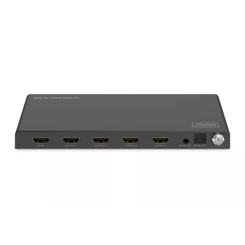 DIGITUS 1x4 HDMI rozbočovač 8K/60 Hz (4:4:4) Toslink stereo EDID Control