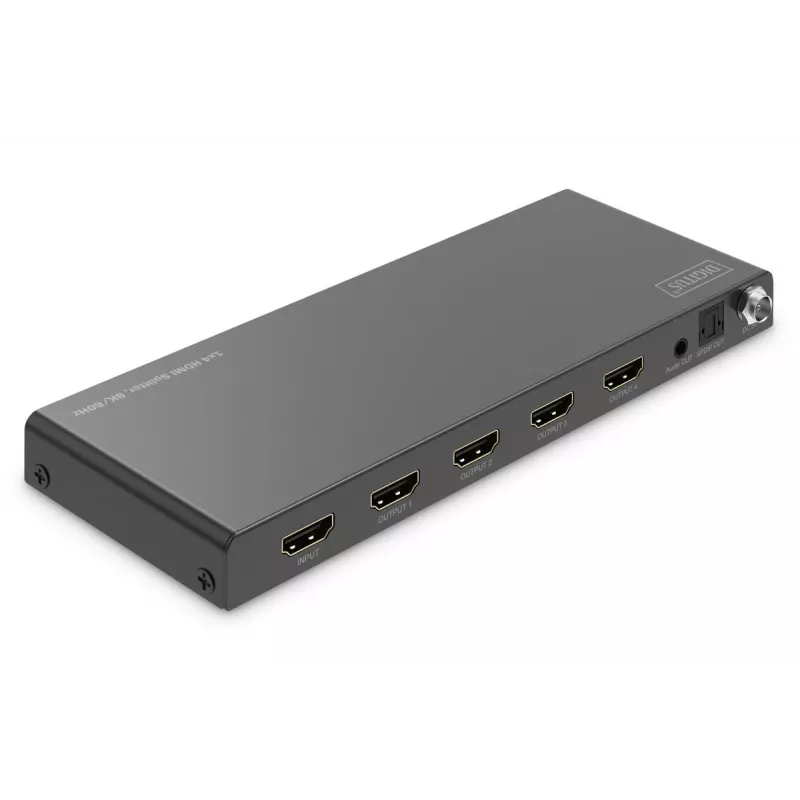 DIGITUS 1x4 HDMI rozbočovač 8K/60 Hz (4:4:4) Toslink stereo EDID Control