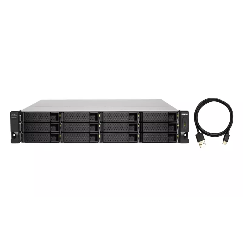 QNAP - TL-R1200C-RP - diskové pole - 12 pozícií (SATA-600) USB 3.2 Gen 2 (externé) montáž do racku 2U