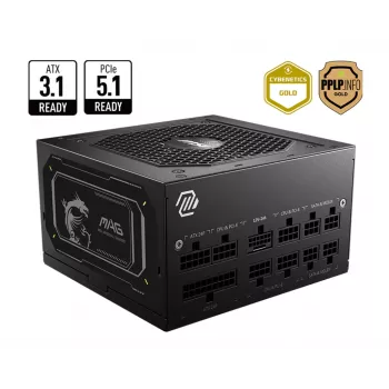 MSI MAG A850GL PCIE5 II napájací zdroj 850 W 20+4 pin ATX ATX čierny