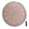 Rádiom riadené nástenné hodiny Hama Fiji Circle ružové strieborné batéria AA