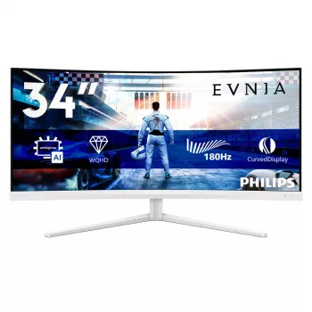 Philips Evnia 5000 34M2C5501A/00 počítačový monitor 86,4 cm (34 palcov) 3440 x 1440 pixelov Wide Quad HD LCD biely