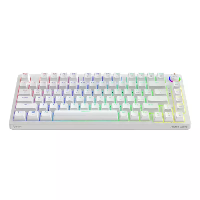 Gaming klávesnica Savio Phenix WHITE GAT žltá USB Bluetooth QWERTY