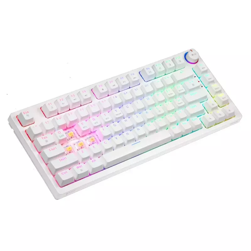 Gaming klávesnica Savio Phenix WHITE GAT žltá USB Bluetooth QWERTY