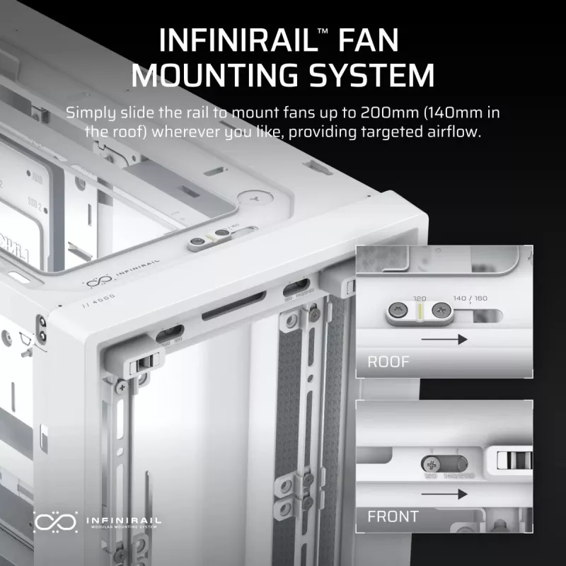 CORSAIR Mid-tower - Geh Midi Frame 4000d biely