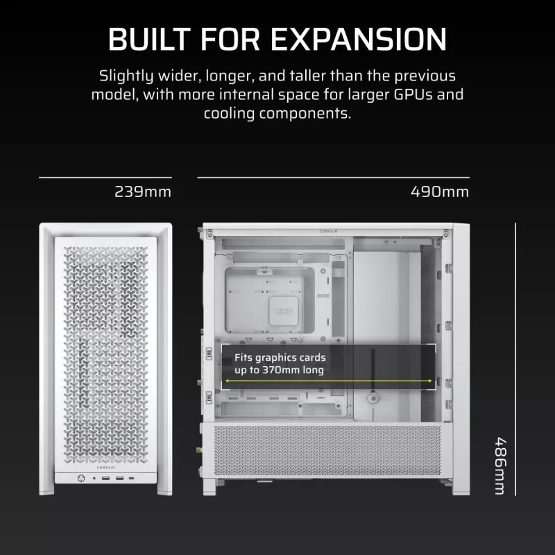 CORSAIR Mid-tower - Geh Midi Frame 4000d biely