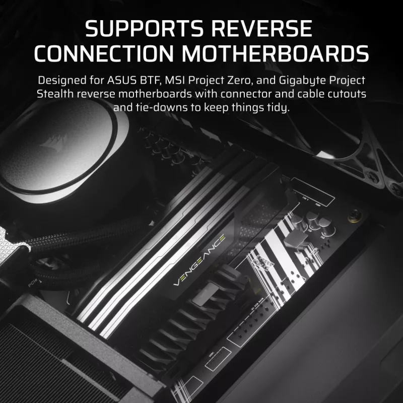 PC skriňa CORSAIR FRAME 4000D RS ARGB Midi Tower čierna — ATX/Micro-ATX/Mini-ITX, tvrdené sklo, ARGB ventilátory, do 370 mm GPU