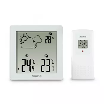Hygrometer teplomer Hama Zakynthos biela interiér exteriér batéria AAA