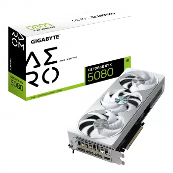 GIGABYTE GeForce RTX 5080 AERO OC SFF 16G grafická karta - 16 GB GDDR7, 256 Bit, PCI-E 5.0, 2730 MHz takt jadra, 3 x DisplayPort, 1 x HDMI, GV-N5080AERO OC-16GD