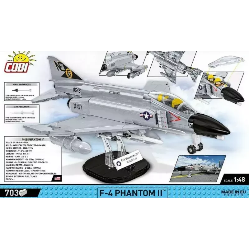 Cobi Blocks Armed Force F-4 Phantom II model, 703-dielna stavebnica
