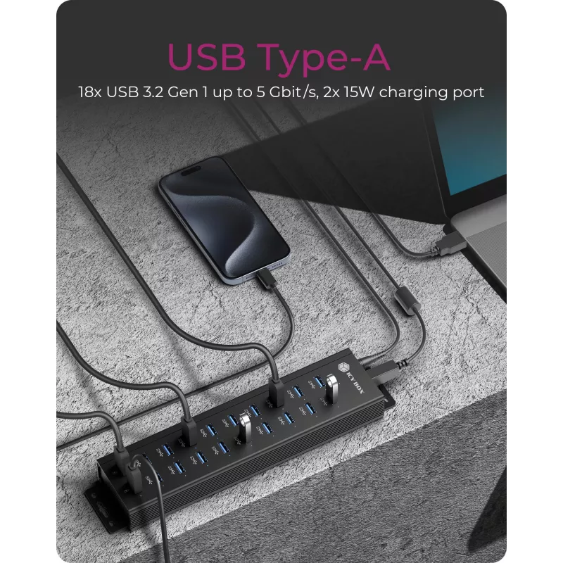 ICY BOX IB-HUB1720-U3 čierny