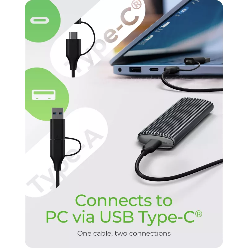 ICY BOX IB-1808MCT-CU31 puzdro na SSD čierne M.2