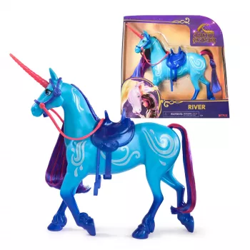 Unicorn Academy, River s 2 jazdeckými doplnkami, 11 palcov, kompatibilné s Isabel, bábiky a hračky s jednorožcom pre dievčatá od 4 rokov