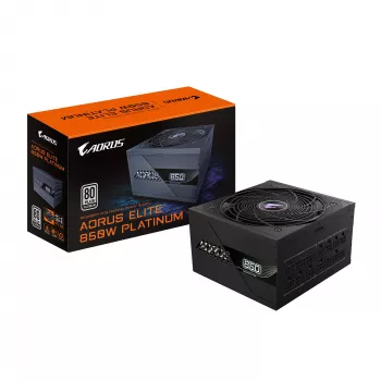 GIGABYTE AORUS ELITE P850W napájací zdroj – PCIe 5.0, 80 PLUS Platinum, plne modulárna konštrukcia, 120-mm ventilátor, kompatibilný s ATX 3.0, EU zástrčka