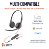 HP Poly Blackwire 3225 stereo USB-C headset +3,5-mm jack +USB-C/A adaptér (Bulk)