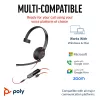 HP Poly Blackwire 5210 monaurálny USB-C headset + 3,5 mm konektor + adaptér USB-C/A