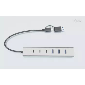 i-tec USB-C/USB-A nabíjací kovový HUB 7 portov (3x USB-C, 4x USB-A)