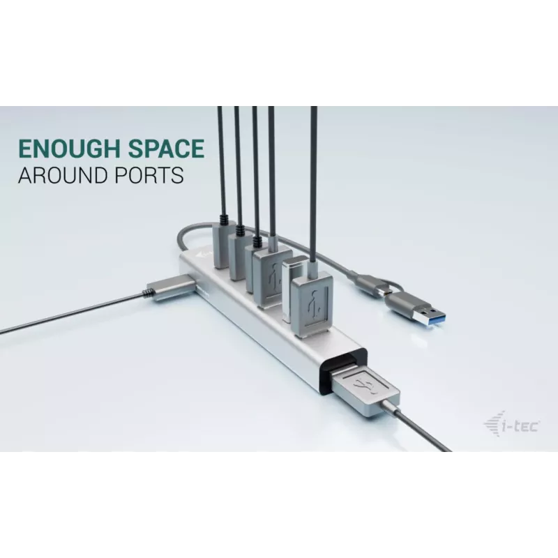 i-tec USB-C/USB-A nabíjací kovový HUB 7 portov (3x USB-C, 4x USB-A)