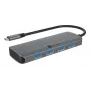 ICY BOX IB-DK4022a-CPD káblový USB 3.2 Gen 1 (3.1 Gen 1) Type-C hliník, strieborná