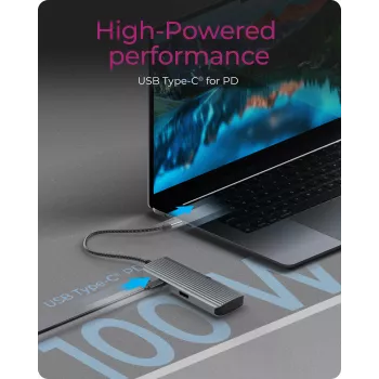 ICY BOX IB-DK4022a-CPD káblový USB 3.2 Gen 1 (3.1 Gen 1) Type-C hliník, strieborná