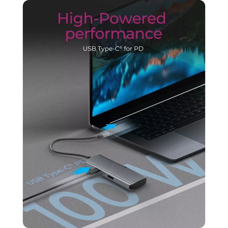 ICY BOX IB-DK4022a-CPD káblový USB 3.2 Gen 1 (3.1 Gen 1) Type-C hliník, strieborný