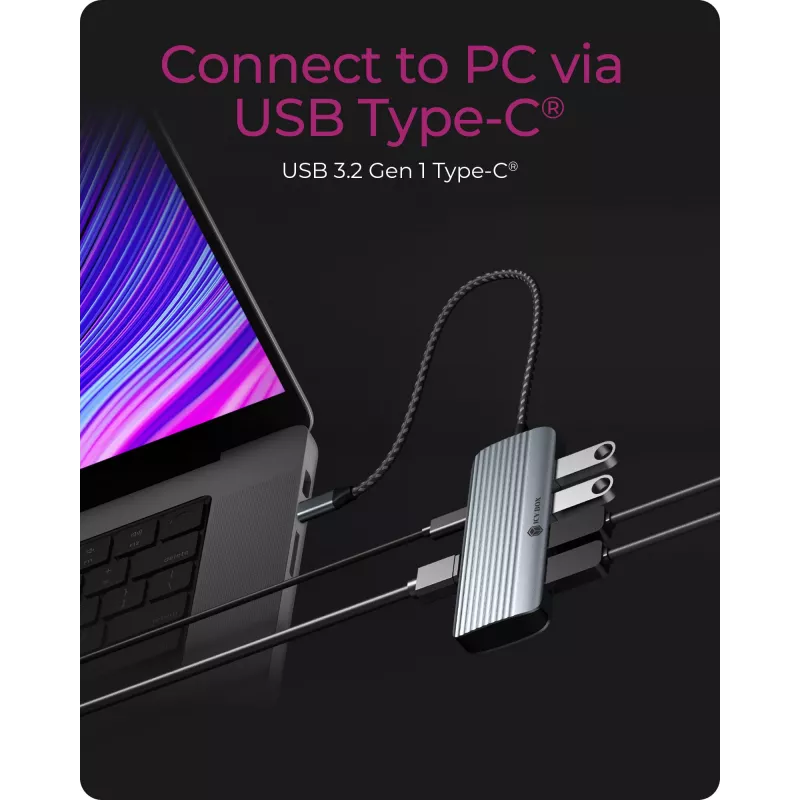 ICY BOX IB-DK4022a-CPD káblový USB 3.2 Gen 1 (3.1 Gen 1) Type-C hliník, strieborný