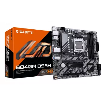 GIGABYTE B840M DS3H základná doska - AMD Ryzen 9000 CPU, 8+2+2 fáz VRM, až do 8200 MHz DDR5, 2x PCIe 4.0 M.2, 2,5 GbE LAN, USB 3.2 Gen 1