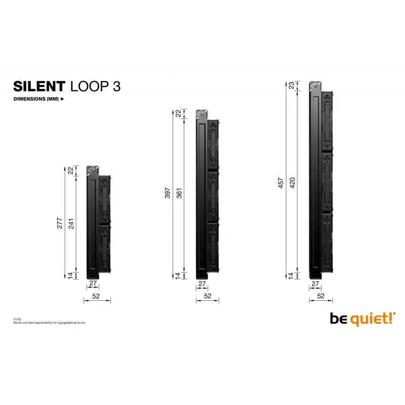 be quiet! Silent Loop 3 240 mm procesorový all-in-one kvapalinový chladič 12 cm čierna 1 ks