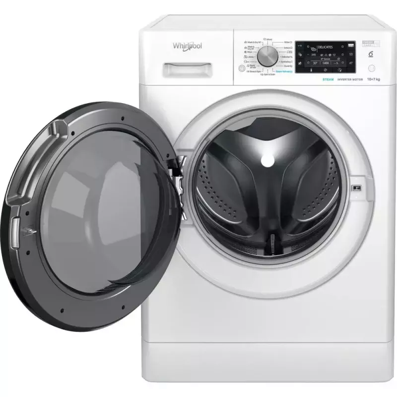 Whirlpool FFWDD1076258B práčka so sušičkou voľne stojaca predné plnenie biela