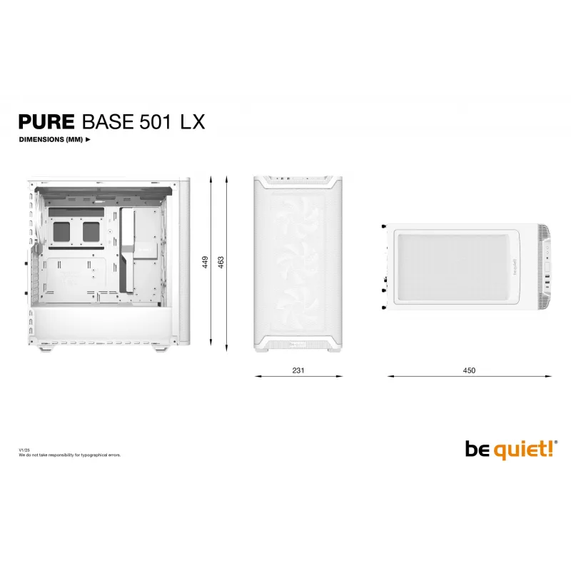 PC skriňa be quiet! Pure Base 501 LX White Midi Tower