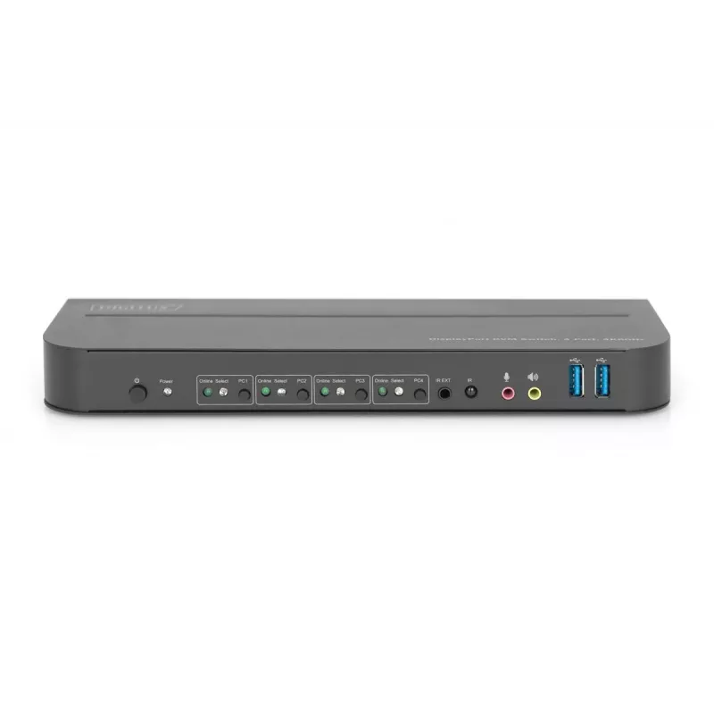 DIGITUS KVM prepínač 4x1 DP DP/HDMI Out USB 4Kx2K 60Hz