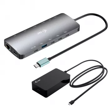 i-tec Metal USB-C Nano 3x Display Dock, 2x HDMI 1x USB-C Video s Power Delivery 140W + univerzálna nabíjačka 140 W