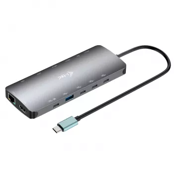 i-tec Metal USB-C Nano 3x Display Dock, 2x HDMI 1x USB-C Video s Power Delivery 140W + univerzálna nabíjačka 140 W
